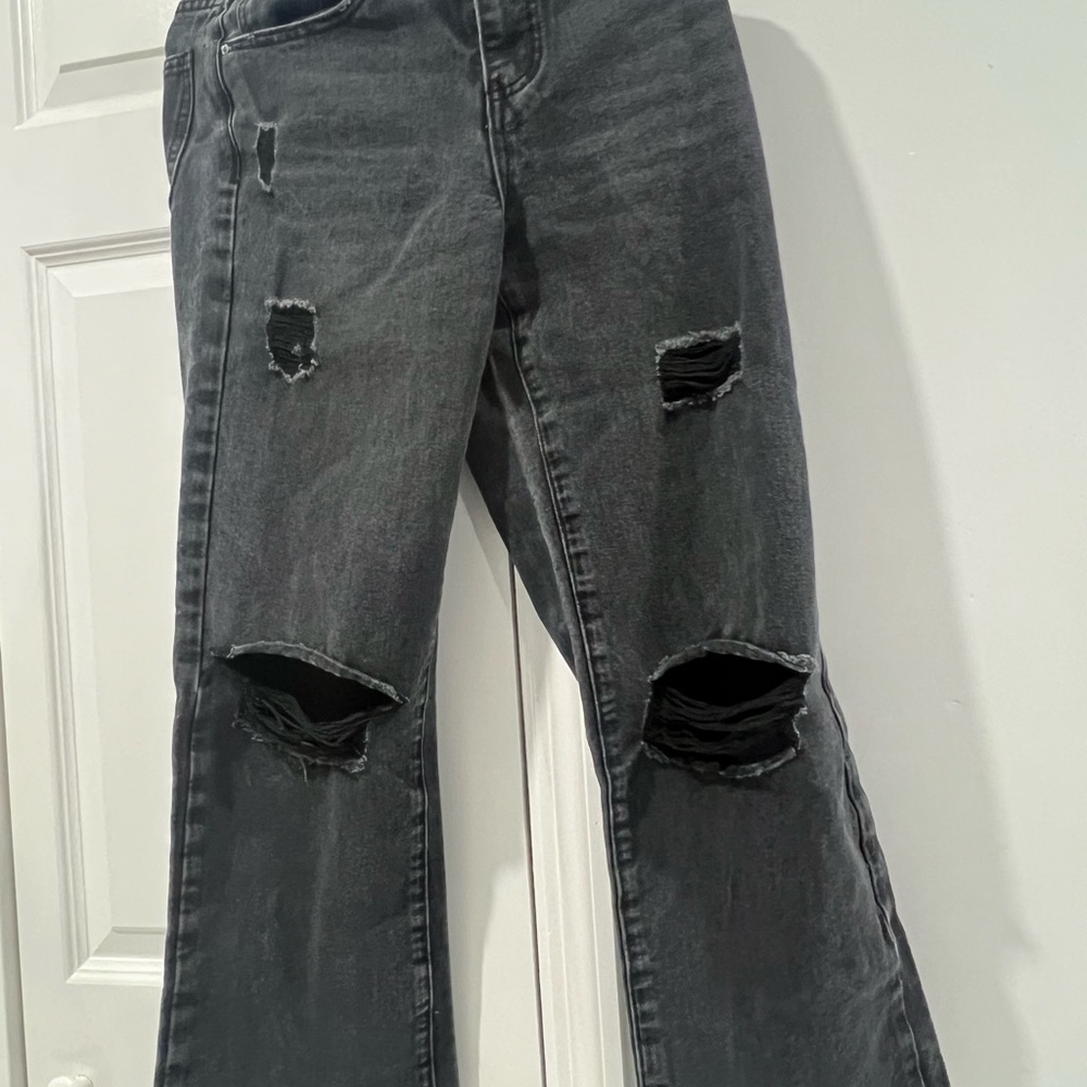 Distressed Black Women's Jeans